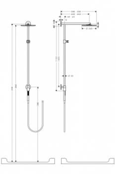 Душевая система HANSGROHE Raindance Connect Showerpipe 240 27164000. Фото